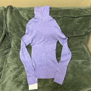 Women's Lavender Turtleneck Slim Fit Sweater